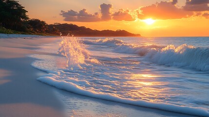 Beach Clear tide washing over white sand on Nosara