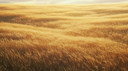 Obraz premium Golden Wheat Field Landscape Rural Scenery Summer Nature Background Peaceful Serene Tranquil Beautiful Sunny Day Agricultural Harvest Season Rural 