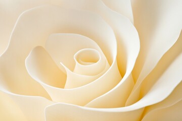 Close up of delicate white rose petals in soft light