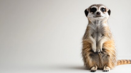 Cute meerkat sitting upright