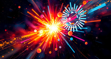 Obraz premium fireworks in the night sky