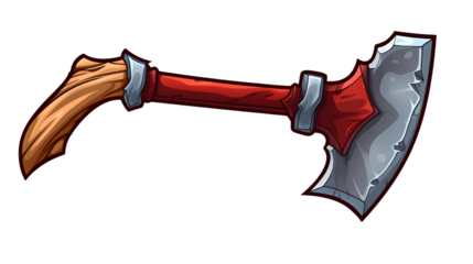 Professional Cartoon Bloody Axe Sticker for Creative Projects and Designs