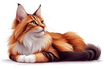 Persian cat, sitting in front of white background.