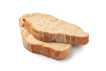 Pieces of fresh bread isolated on white