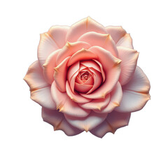 Pink Rose Flower Isolated on White Background, Close-Up Floral Photography, Romantic Blossom, Delicate Petals, Beautiful Bloom, Wedding Decoration, Floral Design Element