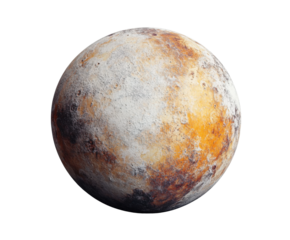 Unraveling pluto's mysteries a satellite view of the dark environment isolated on transparent background