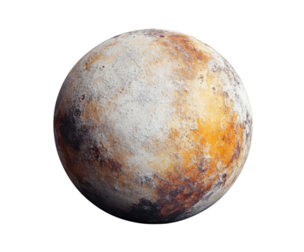 Unraveling pluto's mysteries a satellite view of the dark environment isolated on transparent background