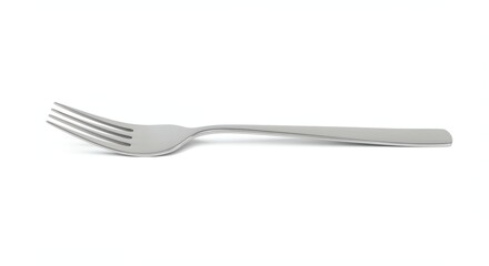 Single Silver Fork Isolated on White Background for Minimalist Dining