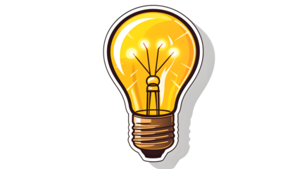 Professional Cartoon Idea Symbol Sticker for Creative Design Projects