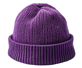 Cozy purple knit beanie fashion accessory style isolated on transparent background