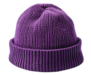 Cozy purple knit beanie fashion accessory style isolated on transparent background
