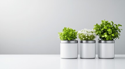 Plants in modern pots
