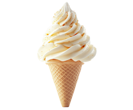 Delicious ice cream cone dessert shop food isolated on transparent background