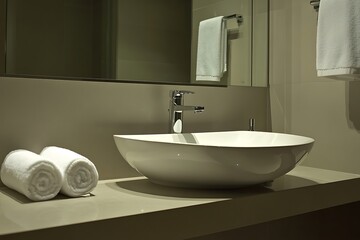 Fototapeta premium modern bathroom sink and faucet
