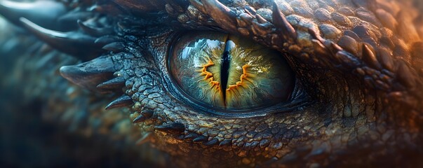 A captivating close up of a dragon s detailed eye