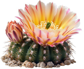Blooming cactus flower desert landscape nature isolated on transparent background ©  CozyVisionary