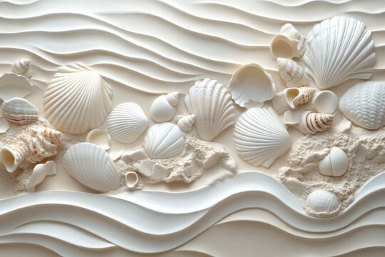 Elegant Seashells on a Sandy Beach