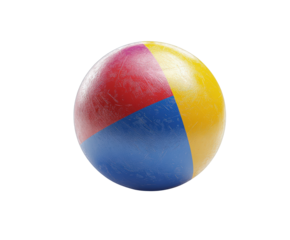 Vibrant beach ball action scene fun colorful atmosphere isolated on transparent background