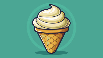 Creamy vanilla ice cream glows in a waffle cup.
Simple beauty in soft curves and crunchy texture.
Flat-style clarity meets delicious detail.
A peaceful and tempting dessert illustration.

