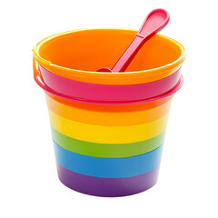 Rainbow Beach Bucket and Spade Set Colorful Summer Fun Cut Out Transparent Png