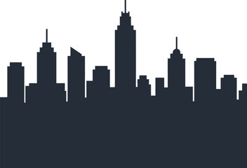 Obraz premium City skyline silhouette with tall buildings and skyscrapers urban architecture illustration vector 
