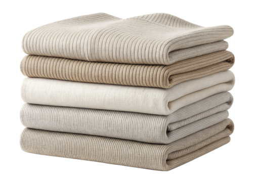Stack of Folded Neutral-Colored Sweaters