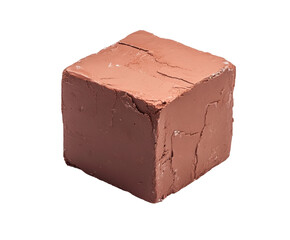 Clay block creation process controlled isolated on transparent background