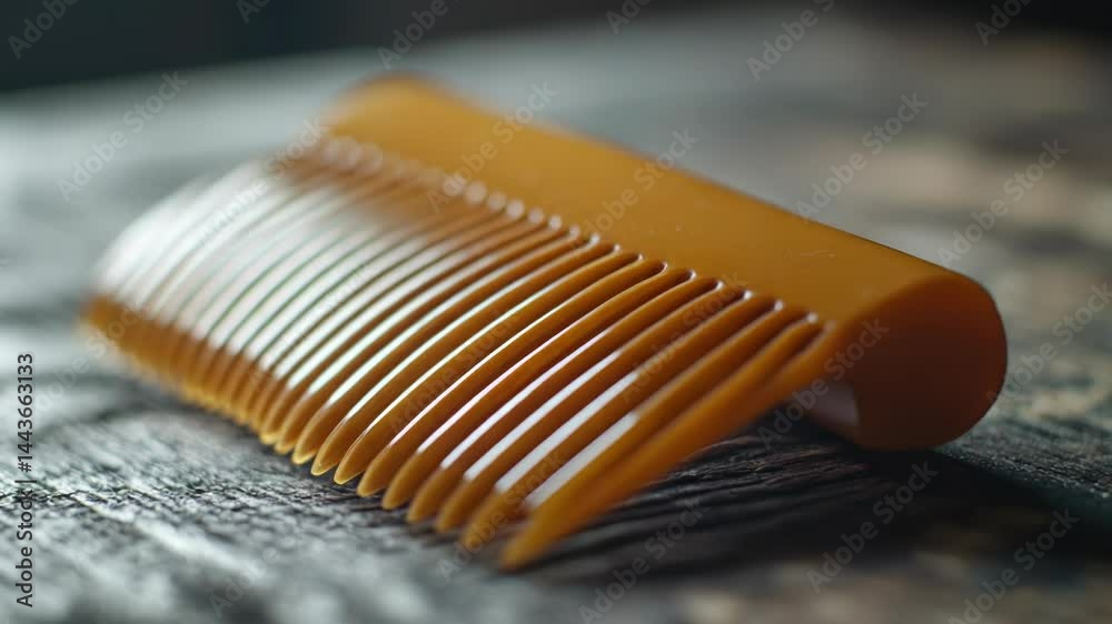 Poster a close-up shot of a comb on a soft cloth