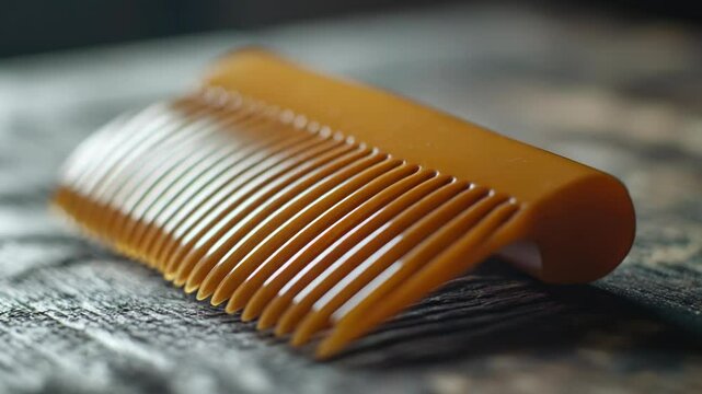 A close-up shot of a comb on a soft cloth