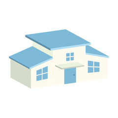 Modern two story building. Vector