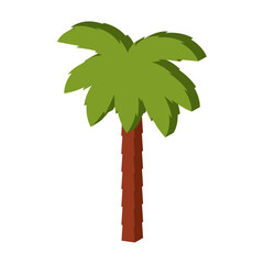 Cartoon style green tree. Vector