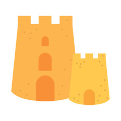 Simple sandcastle towers. Vector