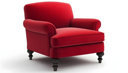 red leather armchair isolated