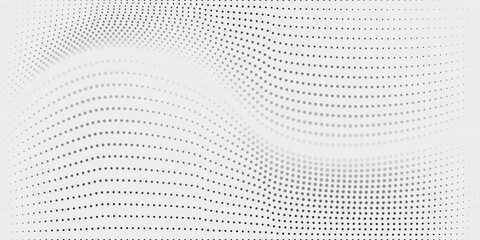 Abstract wave halftone black and white. Monochrome texture for printing on badges, posters, and business cards.