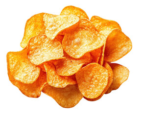 Crunchy potato chips tasting event kitchen food bright isolated on transparent background