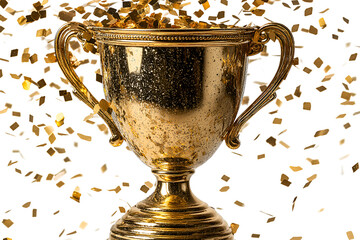 Golden Trophy Celebration Joyful Victory