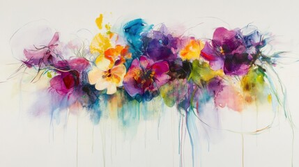 Vibrant floral abstract painting