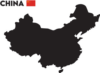 vector silhouettes and outlines of China, ideal for political, geographic, and travel projects, featuring minimal flat design with editable details for maps and infographics.