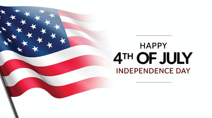 4th of July with patriotic USA Independence Day vector icons including American flags, fireworks, stars, liberty symbols, and red white blue designs for festive posters, banners, and digital art.