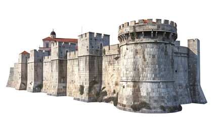 Historic City Walls of Dubrovnik Croatia - European Landmark Isolated Image