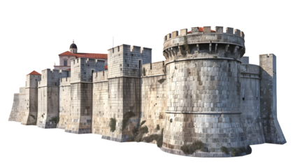 Historic City Walls of Dubrovnik Croatia - European Landmark Isolated Image