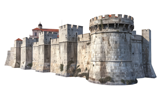 Historic City Walls of Dubrovnik Croatia - European Landmark Isolated Image