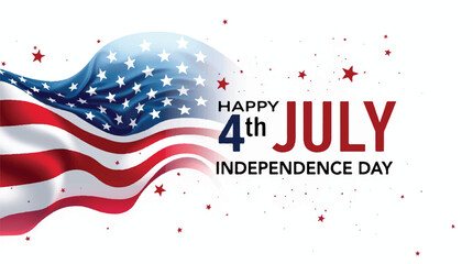 4th of July with patriotic USA Independence Day vector icons including American flags, fireworks, stars, liberty symbols, and red white blue designs for festive posters, banners, and digital art.