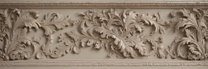Ornate border with acanthus leaves & scrolls  Muted tones, subtle texture ,  celebration,  party,  texture