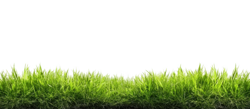 Fresh green grass isolated against a transparent background 
