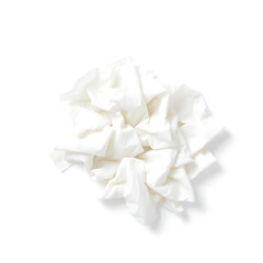 Wadded Tissue and Crumpled Paper: Eco-Friendly Disposable Paper Waste with Stark White Minimalistic Design - Flat Lay Photography