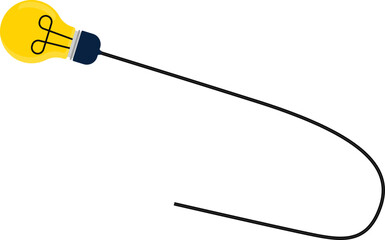 A light bulb with a wire in a path that changes direction.