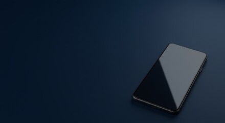 Smartphone mockup mobile phone technology device gadget screen display dark background simple design modern look