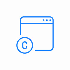 copyright web content icon sign vector