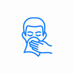 covering sneeze hand icon sign vector